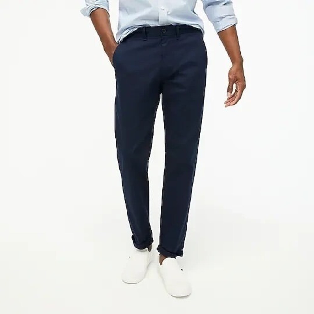 J. Crew Flex Mens Straight Fit Chino Pants Size 34x30 Navy Blue NWT